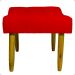 Kit 2 Puff Decorativos Para Sala, Quarto, Penteadeira Requinte Suede Vermelho Pé Castanho - Clique E Decore