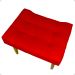 Kit 2 Puff Decorativos Para Sala, Quarto, Penteadeira Requinte Suede Vermelho Pé Castanho - Clique E Decore