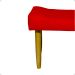 Kit 2 Puff Decorativos Para Sala, Quarto, Penteadeira Requinte Suede Vermelho Pé Castanho - Clique E Decore