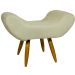 Kit 2 Puff Para Sala, Quarto E Escritório Decorativo Emilia Suede Bege Pé Castanho - Clique E Decore