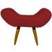 Kit 2 Puff Para Sala, Quarto E Escritório Decorativo Emilia Suede Bordo Pé Castanho - Clique E Decore