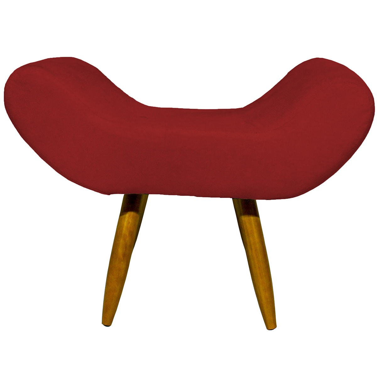 Kit 2 Puff Para Sala, Quarto E Escritório Decorativo Emilia Suede Bordo Pé Castanho - Clique E Decore
