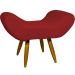 Kit 2 Puff Para Sala, Quarto E Escritório Decorativo Emilia Suede Bordo Pé Castanho - Clique E Decore