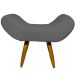 Kit 2 Puff Para Sala, Quarto E Escritório Decorativo Emilia Suede Cinza Pé Castanho - Clique E Decore