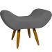 Kit 2 Puff Para Sala, Quarto E Escritório Decorativo Emilia Suede Cinza Pé Castanho - Clique E Decore