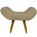 Kit 2 Puff Para Sala, Quarto E Escritório Decorativo Emilia Suede Nude Pé Castanho - Clique E Decore
