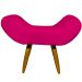 Kit 2 Puff Para Sala, Quarto E Escritório Decorativo Emilia Suede Pink Pé Castanho - Clique E Decore
