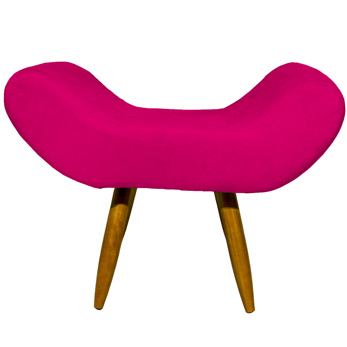 Kit 2 Puff Para Sala, Quarto E Escritório Decorativo Emilia Suede Pink Pé Castanho - Clique E Decore