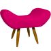 Kit 2 Puff Para Sala, Quarto E Escritório Decorativo Emilia Suede Pink Pé Castanho - Clique E Decore