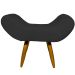Kit 2 Puff Para Sala, Quarto E Escritório Decorativo Emilia Suede Preto Pé Castanho - Clique E Decore