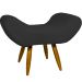 Kit 2 Puff Para Sala, Quarto E Escritório Decorativo Emilia Suede Preto Pé Castanho - Clique E Decore