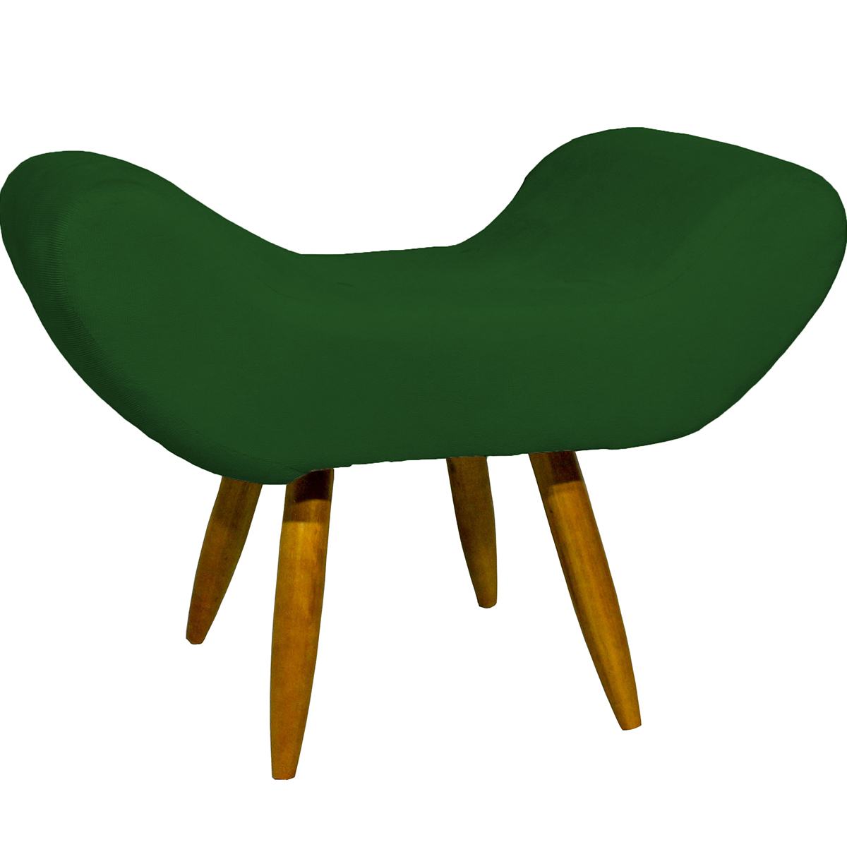 Kit 2 Puff Para Sala, Quarto E Escritório Decorativo Emilia Suede Verde Pé Castanho - Clique E Decore