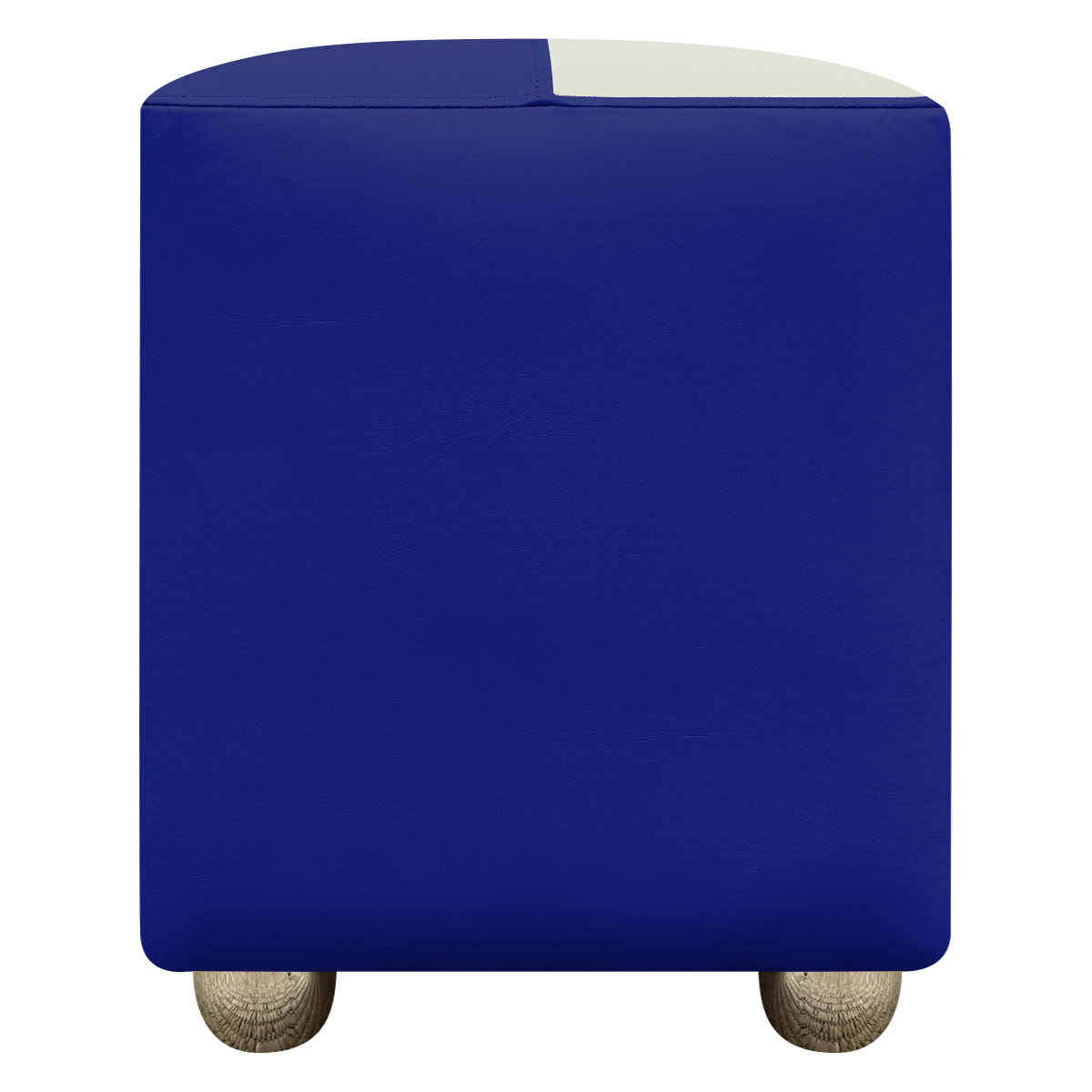 Kit 2 Puffs Decorativos Quadrados Para Sala Penteadeira Urban Tecido Corino Azul Royal e Bege