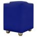 Kit 2 Puffs Decorativos Quadrados Para Sala Penteadeira Urban Tecido Corino Azul Royal e Bege