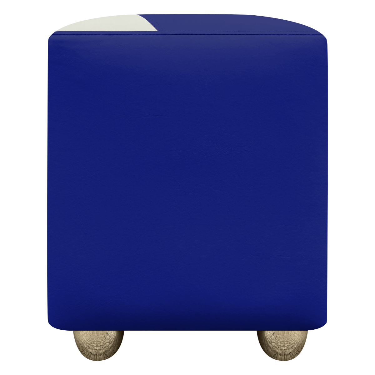 Kit 2 Puffs Decorativos Quadrados Para Sala Penteadeira Urban Tecido Corino Azul Royal e Bege