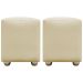 Kit 2 Puffs Decorativos Quadrados Para Sala Penteadeira Urban Tecido Corino Bege Royal e Bege