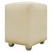 Kit 2 Puffs Decorativos Quadrados Para Sala Penteadeira Urban Tecido Corino Bege Royal e Bege
