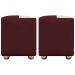 Kit 2 Puffs Decorativos Quadrados Para Sala Penteadeira Urban Tecido Corino Bordo e Bege