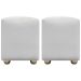 Kit 2 Puffs Decorativos Quadrados Para Sala Penteadeira Urban Tecido Corino Branco e Bege