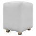 Kit 2 Puffs Decorativos Quadrados Para Sala Penteadeira Urban Tecido Corino Branco e Bege