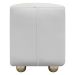Kit 2 Puffs Decorativos Quadrados Para Sala Penteadeira Urban Tecido Corino Branco e Bege