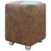 Kit 2 Puffs Decorativos Quadrados Para Sala Penteadeira Urban Tecido Corino Peroba e Bege