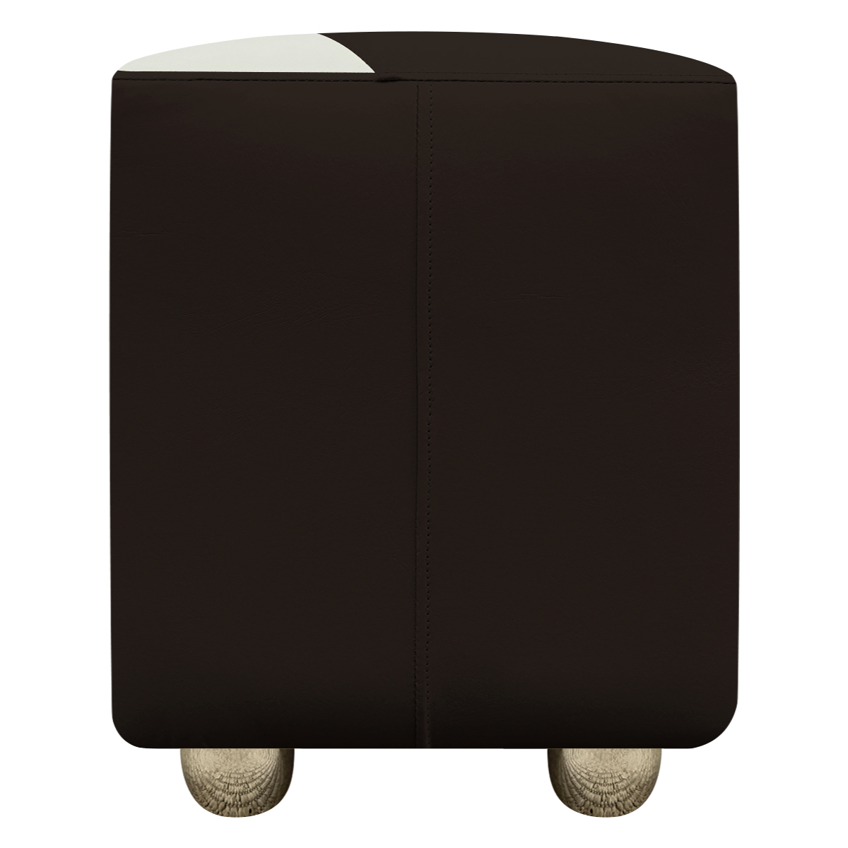 Kit 2 Puffs Decorativos Quadrados Para Sala Penteadeira Urban Tecido Corino Preto e Bege