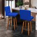 Kit 3 Banquetas Grace Alta Para Areá Gourmet E Balcão Área Gourmet corino Azul Royal Pé Castanho - Clique E Decore