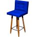 Kit 3 Banquetas Grace Alta Para Areá Gourmet E Balcão Área Gourmet corino Azul Royal Pé Castanho - Clique E Decore
