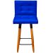 Kit 3 Banquetas Grace Alta Para Areá Gourmet E Balcão Área Gourmet corino Azul Royal Pé Castanho - Clique E Decore