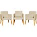 Kit 3 Poltronas Decorativa Para Sala Manicure Consultório Escritório Cadeira Nina Suede Bege