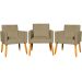 Kit 3 Poltronas Decorativa Para Sala Manicure Consultório Escritório Cadeira Nina Suede Nude