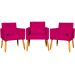 Kit 3 Poltronas Decorativa Para Sala Manicure Consultório Escritório Cadeira Nina Suede Pink