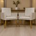 Kit 3 Poltronas Decorativa Para Sala Recepção Manicure Consultório Mari Suede Bege