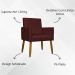 Kit 3 Poltronas Decorativa Para Sala Recepção Manicure Consultório Mari Suede Bordô