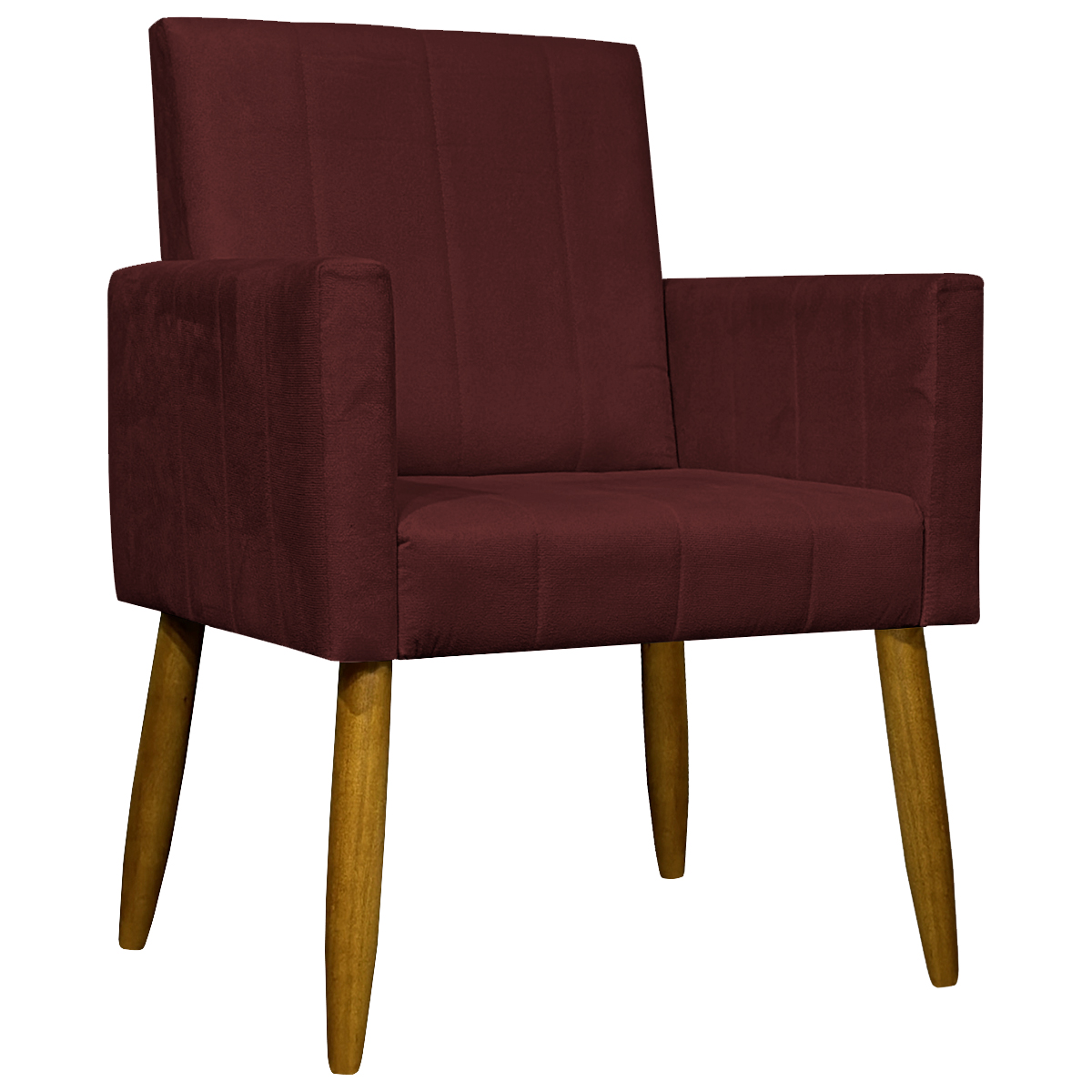 Kit 3 Poltronas Decorativa Para Sala Recepção Manicure Consultório Mari Suede Bordô