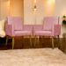 Kit 3 Poltronas Decorativa Para Sala Recepção Manicure Consultório Mari Suede Rosê
