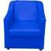 Kit 3 Poltronas Decorativa Para Sala Recepção Manicure Consultório Mila Corino Azul Royal Pés De Plástico Cromado