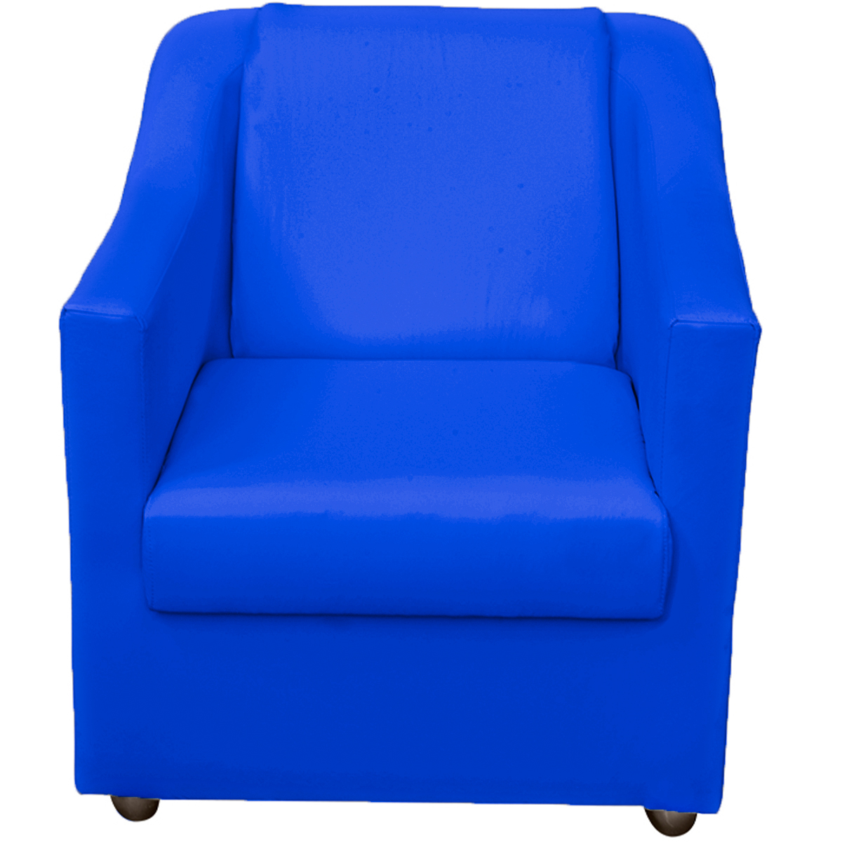 Kit 3 Poltronas Decorativa Para Sala Recepção Manicure Consultório Mila Corino Azul Royal Pés De Plástico Cromado