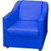 Kit 3 Poltronas Decorativa Para Sala Recepção Manicure Consultório Mila Corino Azul Royal Pés De Plástico Cromado