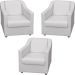 Kit 3 Poltronas Decorativa Para Sala Recepção Manicure Consultório Mila Corino Branco Pés De Plástico Cromado