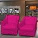 Kit 3 Poltronas Decorativa Para Sala Recepção Manicure Consultório Mila Corino Pink Pés De Plástico Cromado