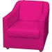 Kit 3 Poltronas Decorativa Para Sala Recepção Manicure Consultório Mila Corino Pink Pés De Plástico Cromado