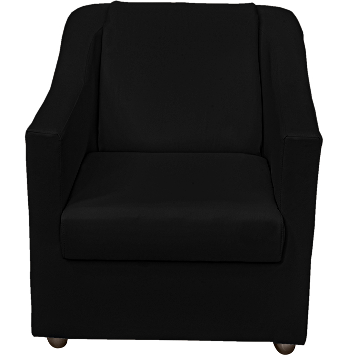 Kit 3 Poltronas Decorativa Para Sala Recepção Manicure Consultório Mila Corino Preto Pés De Plástico Cromado