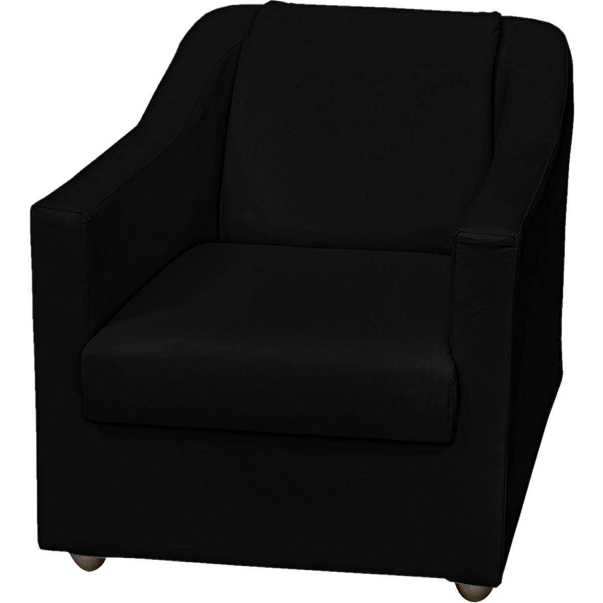 Kit 3 Poltronas Decorativa Para Sala Recepção Manicure Consultório Mila Corino Preto Pés De Plástico Cromado