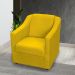Kit 3 Poltronas Decorativa Para Sala Recepção Manicure Consultório Mila Suede Amarelo Pés De Plástico Cromado