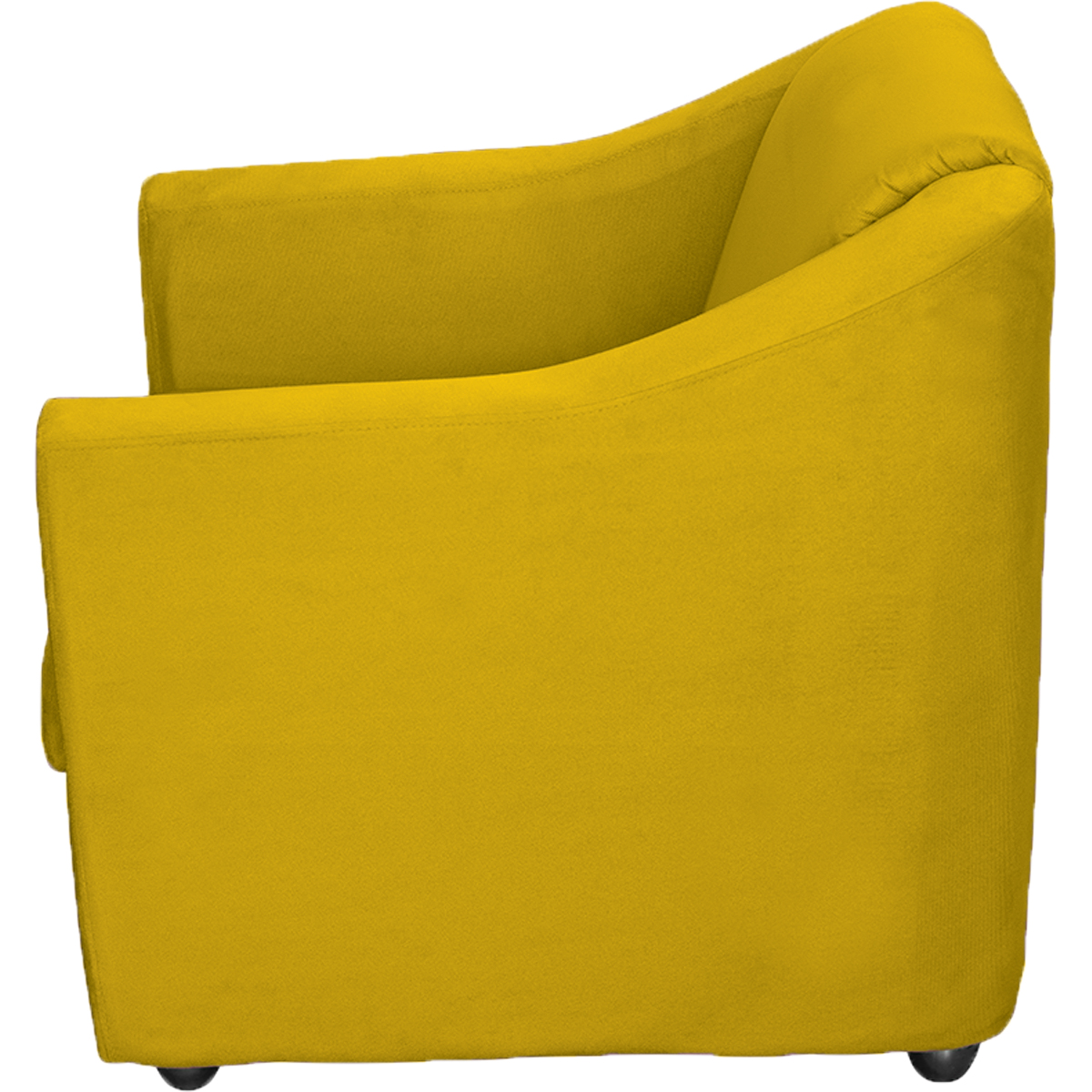 Kit 3 Poltronas Decorativa Para Sala Recepção Manicure Consultório Mila Suede Amarelo Pés De Plástico Cromado