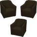 Kit 3 Poltronas Decorativa Para Sala Recepção Manicure Consultório Mila Suede Marrom Pés De Plástico Cromado