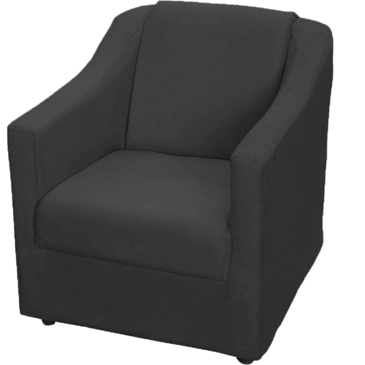Kit 3 Poltronas Decorativa Para Sala Recepção Manicure Consultório Mila Suede Preto Pés De Plástico Cromado