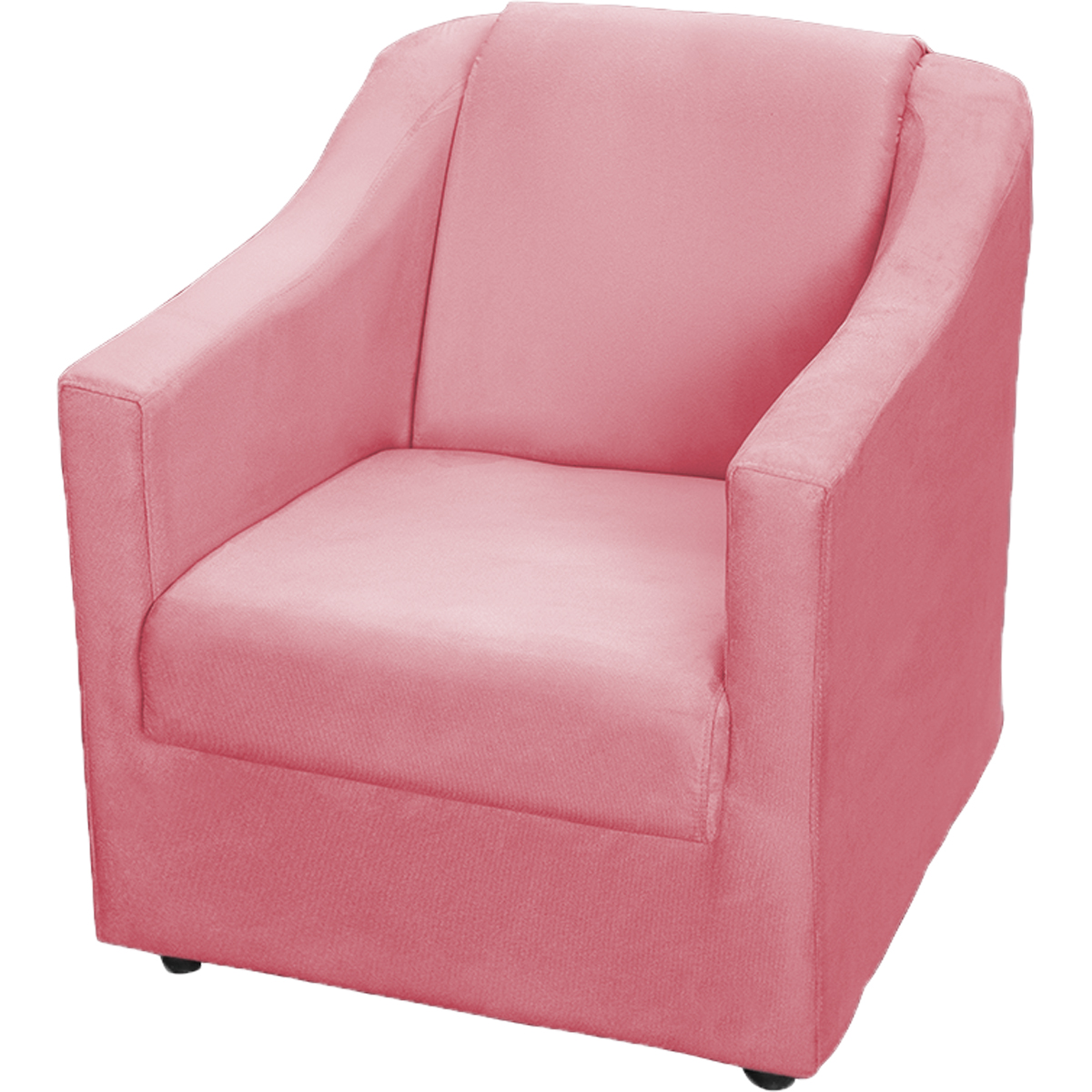 Kit 3 Poltronas Decorativa Para Sala Recepção Manicure Consultório Mila Suede Rosê Pés De Plástico Cromado